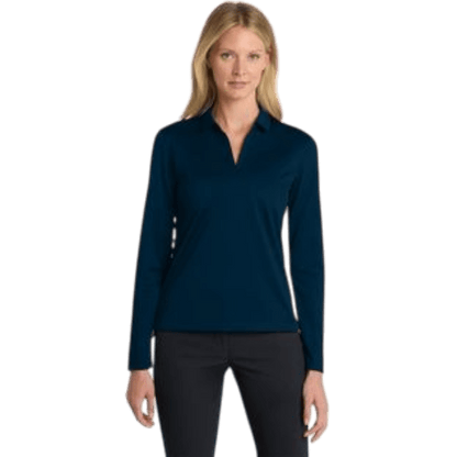 Nike Women's Dri - FIT Micro Pique 2.0 Long Sleeve Polo - Long - Sleeved Polos - SwagWear