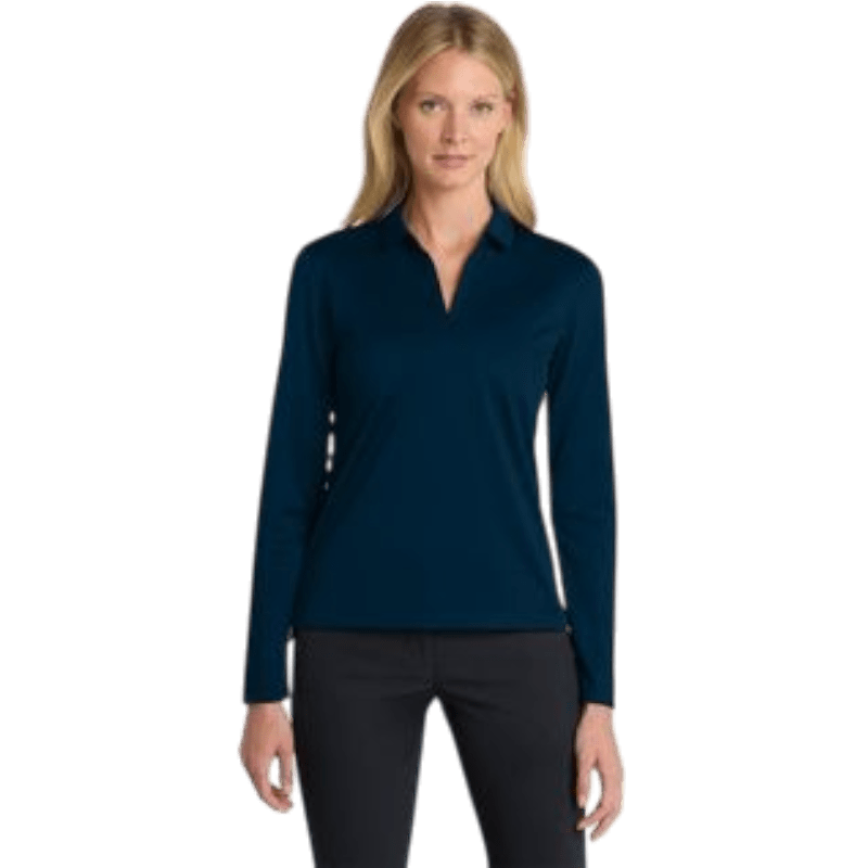 Nike Women's Dri - FIT Micro Pique 2.0 Long Sleeve Polo - Long - Sleeved Polos - SwagWear