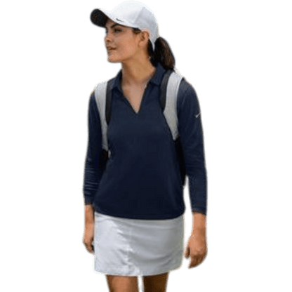 Nike Women's Dri - FIT Micro Pique 2.0 Long Sleeve Polo - Long - Sleeved Polos - SwagWear