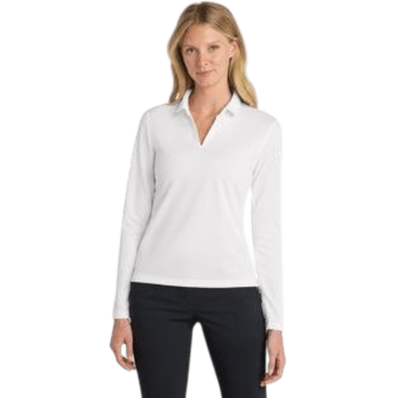 Nike Women's Dri - FIT Micro Pique 2.0 Long Sleeve Polo - Long - Sleeved Polos - SwagWear