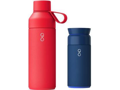 Ocean Bottle Hydrate & Caffeinate - Fire Red / Ocean Blue - Drinkware Sets