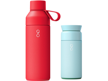 Ocean Bottle Hydrate & Caffeinate - Fire Red / Sku Blue - Drinkware Sets