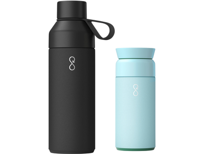 Ocean Bottle Hydrate & Caffeinate - Obsidian Black / Sku Blue - Drinkware Sets