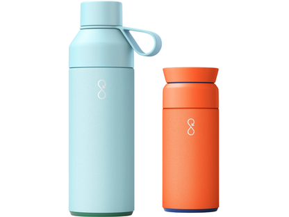Ocean Bottle Hydrate & Caffeinate - Sky Blue / Sun Orange - Drinkware Sets