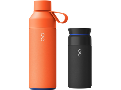 Ocean Bottle Hydrate & Caffeinate - Sun Orange / Obsidian Black - Drinkware Sets