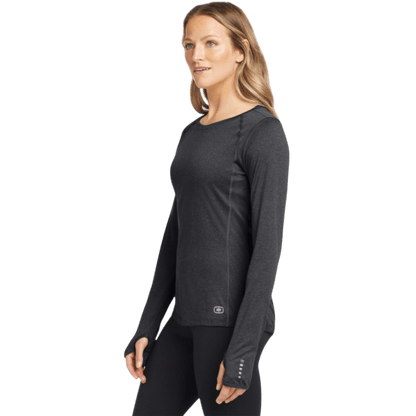 OGIO® Women's Long Sleeve Pulse Crew - Long - Sleeved T-Shirts - SwagWear