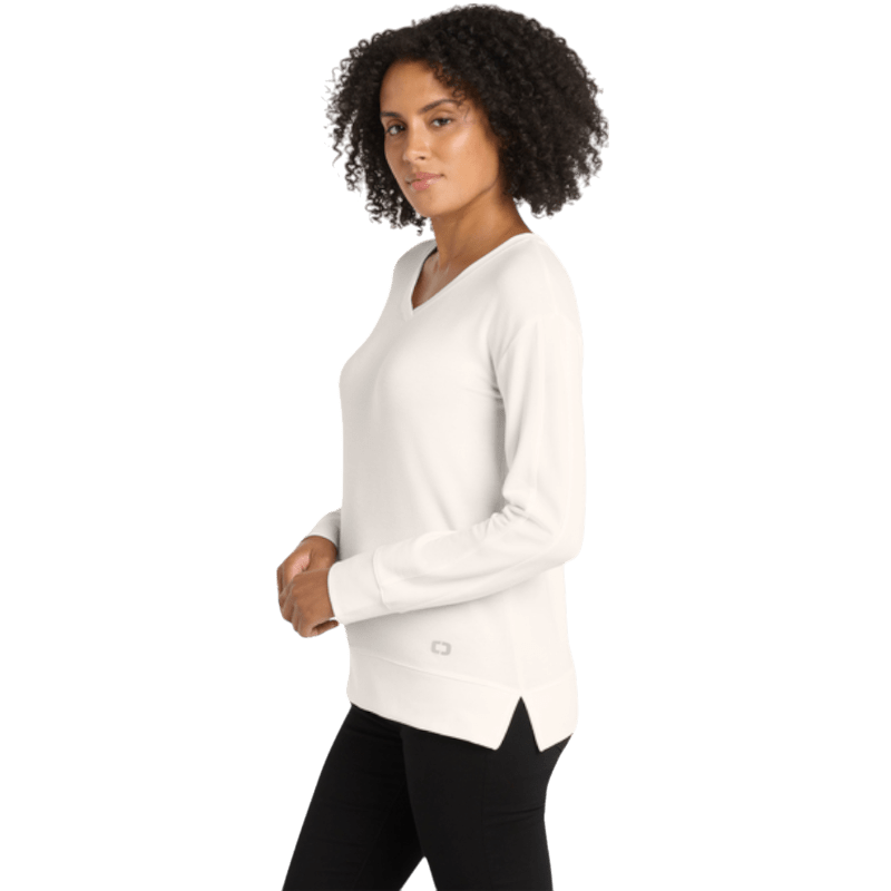 OGIO® Women's Luuma Flex Long Sleeve V - Neck - Long - Sleeved T-Shirts - SwagWear