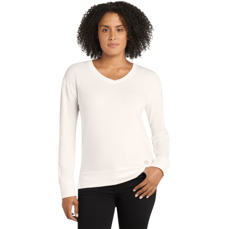 OGIO® Women's Luuma Flex Long Sleeve V-Neck - Long-Sleeved T-Shirts - SwagWear