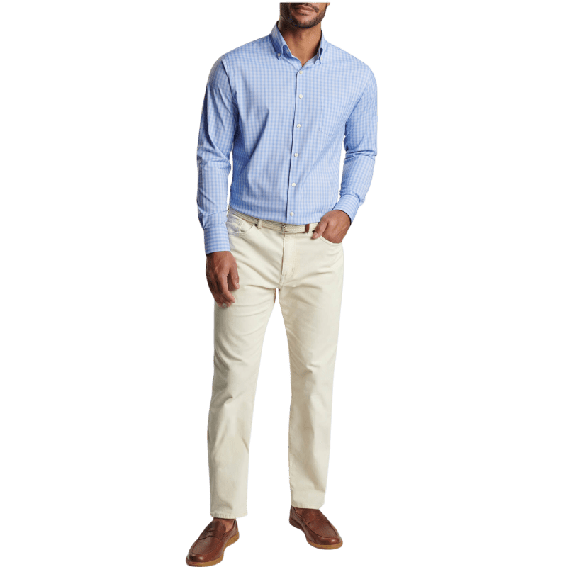 Peter Millar Men's Hawkes Performance Twill Sport Shirt - Button Down Shirts - SwagWear