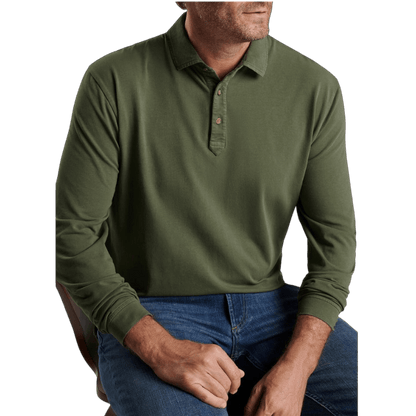 Peter Millar Men's Lava Wash Long Sleeve Polo - Long-Sleeved Polos - SwagWear