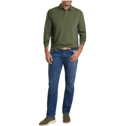 Peter Millar Men's Lava Wash Long Sleeve Polo - Long-Sleeved Polos - SwagWear