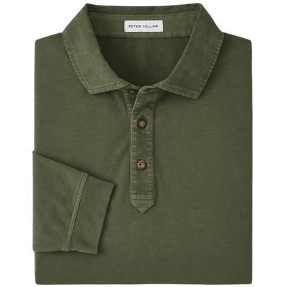 Peter Millar Men's Lava Wash Long Sleeve Polo - Long-Sleeved Polos - SwagWear