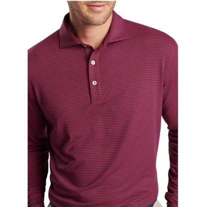 Peter Millar Men's Lyons Performance Striped Jersey Long-Sleeve Polo
