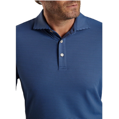 Peter Millar Men's Lyons Performance Striped Jersey Long-Sleeve Polo