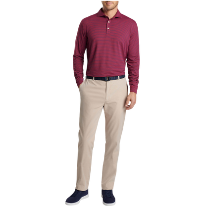 Peter Millar Men's Lyons Performance Striped Jersey Long-Sleeve Polo