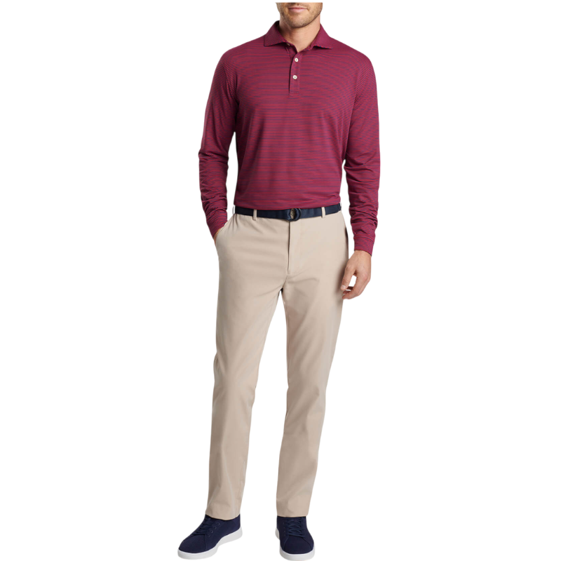 Peter Millar Men's Lyons Performance Striped Jersey Long-Sleeve Polo