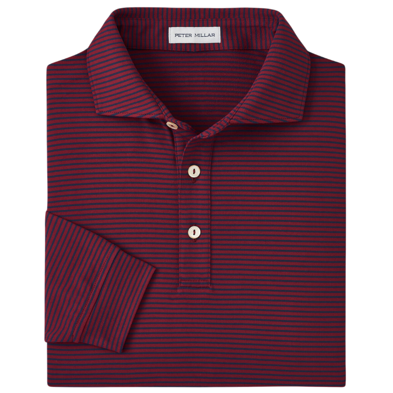 Peter Millar Men's Lyons Performance Striped Jersey Long-Sleeve Polo