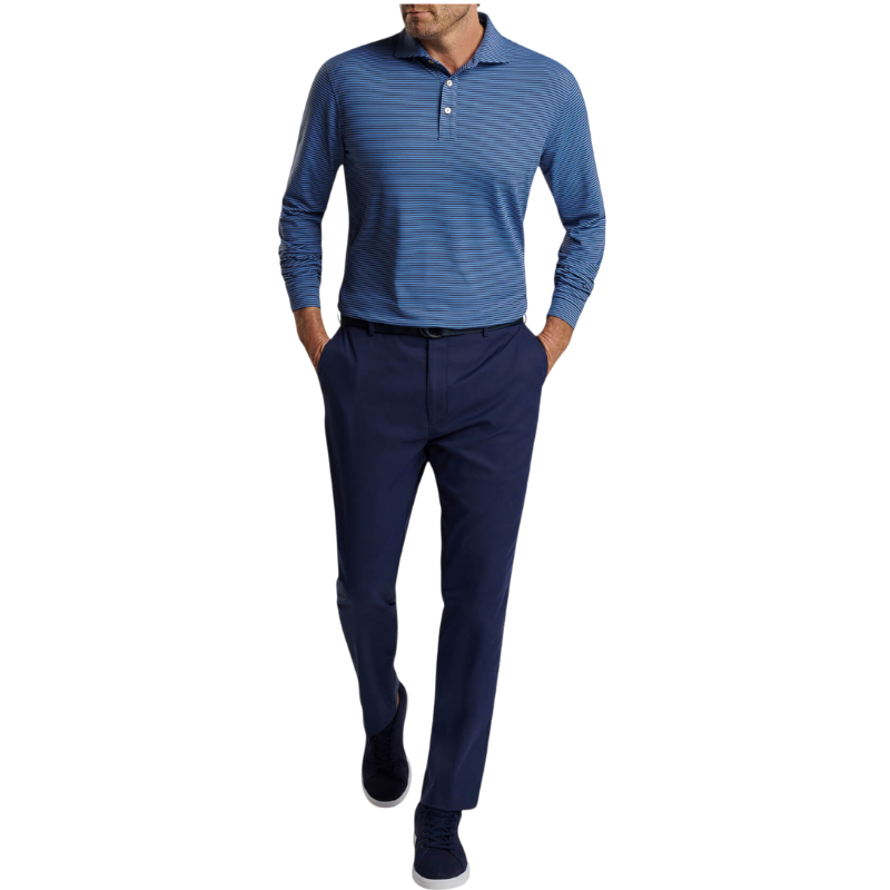 Peter Millar Men's Lyons Performance Striped Jersey Long-Sleeve Polo