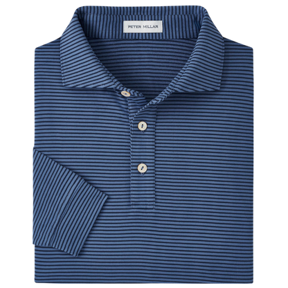 Peter Millar Men's Lyons Performance Striped Jersey Long-Sleeve Polo