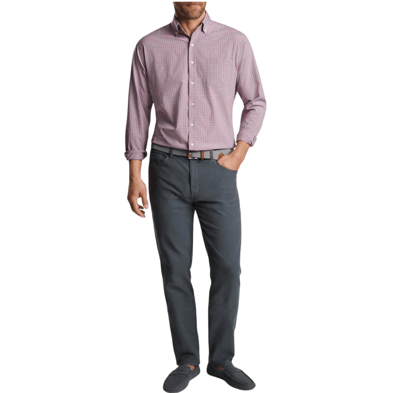 Peter Millar Men's Murray Performance Poplin Sport Shirt - Button Down Shirts - SwagWear