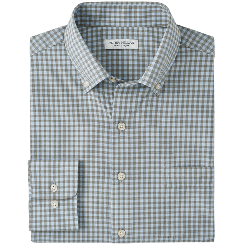 Peter Millar Men's Murray Performance Poplin Sport Shirt - Button Down Shirts - SwagWear