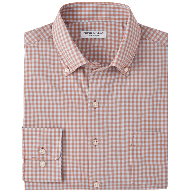 Peter Millar Men's Murray Performance Poplin Sport Shirt - Button Down Shirts - SwagWear
