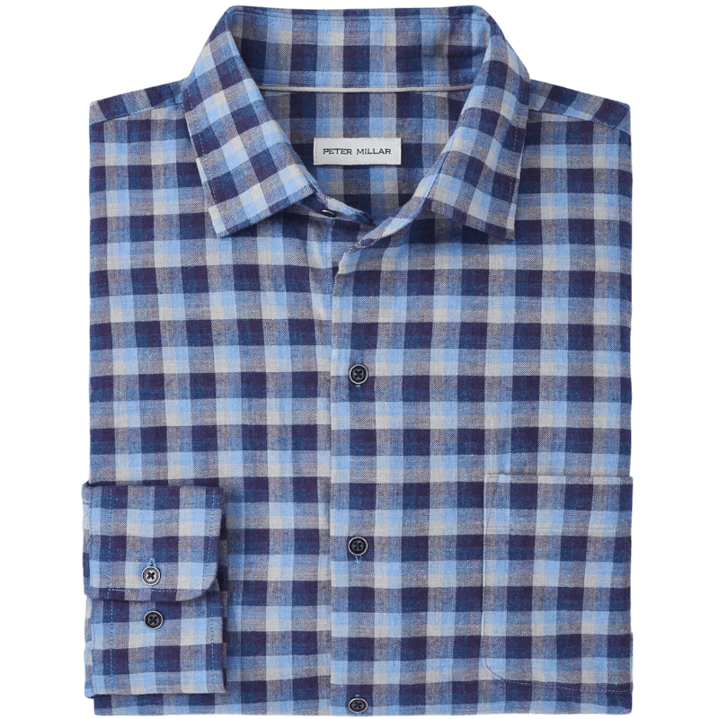 Peter Millar Men's North Bay Cotton Sport Shirt - Button Down Shirts - SwagWear
