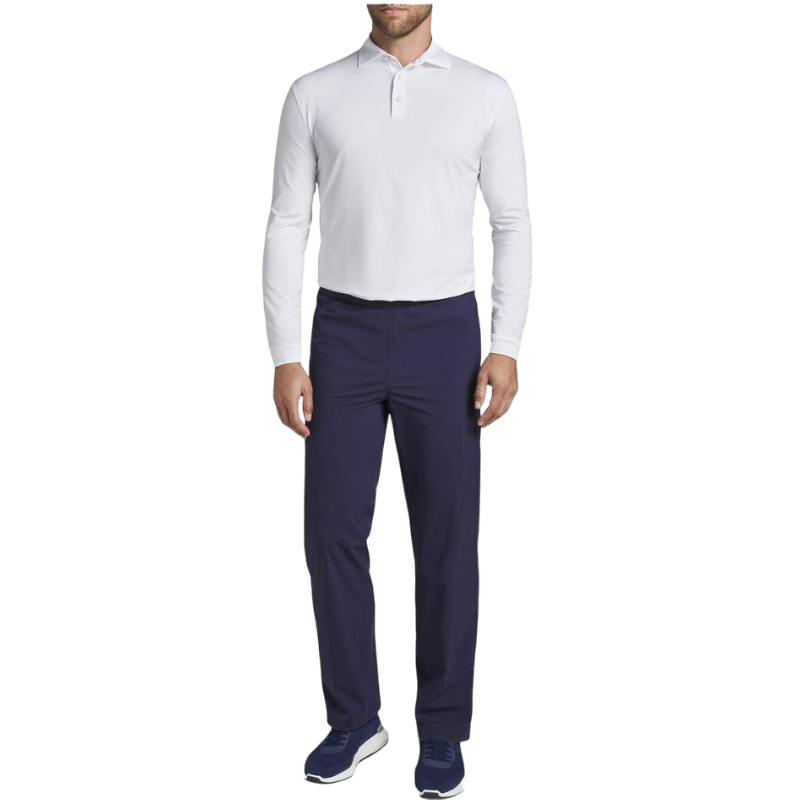 Peter Millar Men's Solid Performance Long-Sleeve Jersey Polo