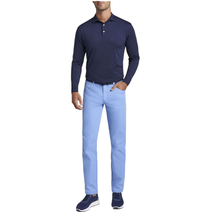 Peter Millar Men's Solid Performance Long-Sleeve Jersey Polo