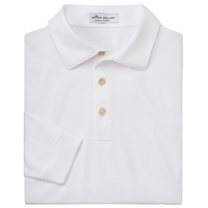Peter Millar Men's Solid Performance Long-Sleeve Jersey Polo