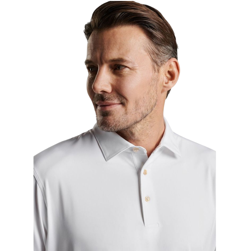 Peter Millar Men's Solid Performance Polo - Self Collar