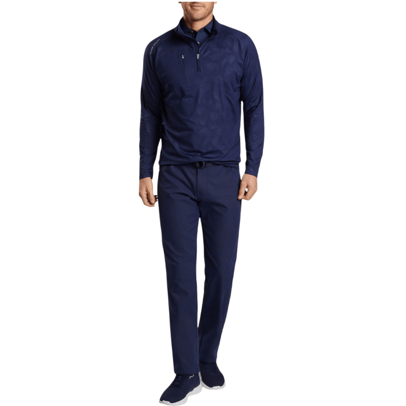 Peter Millar Men's Verge Windowpane Camo Performance Quarter-Zip - Pullovers - SwagWear