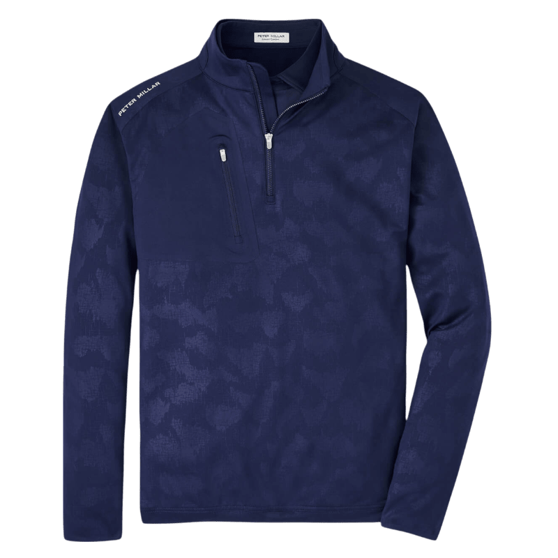 Peter Millar Men's Verge Windowpane Camo Performance Quarter-Zip - Pullovers - SwagWear