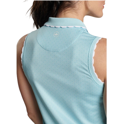 Peter Millar Women's Geo Print Opal Sleeveless Stretch Jersey Polo
