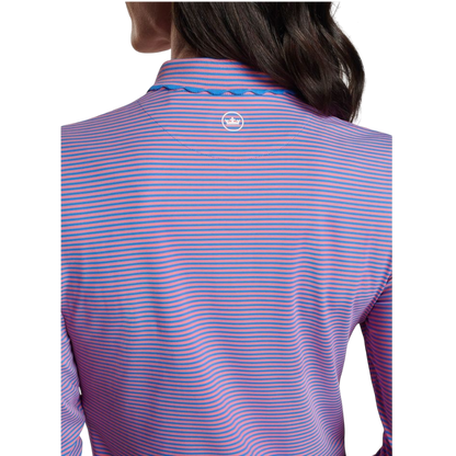 Peter Millar Women's Vista Stripe Opal Long-Sleeve Stretch Jersey Polo
