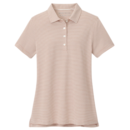 Peter Millar Women's Vista Stripe Sport Mesh Short Sleeve Button Polo