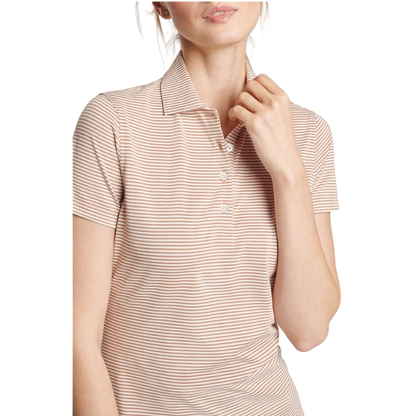 Peter Millar Women's Vista Stripe Sport Mesh Short Sleeve Button Polo