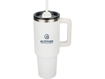Pinnacle 40 oz Vacuum Insulated Eco-Friendly Travel Tumbler With Straw - White / 40oz - Travel Tumblers