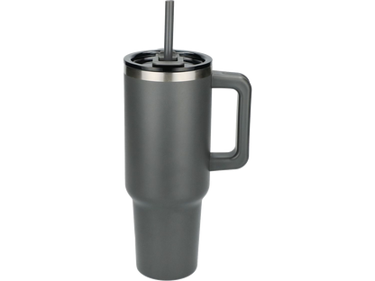 Pinnacle 40 oz Vacuum Insulated Eco-Friendly Travel Tumbler With Straw - Gray / 40oz - Travel Tumblers