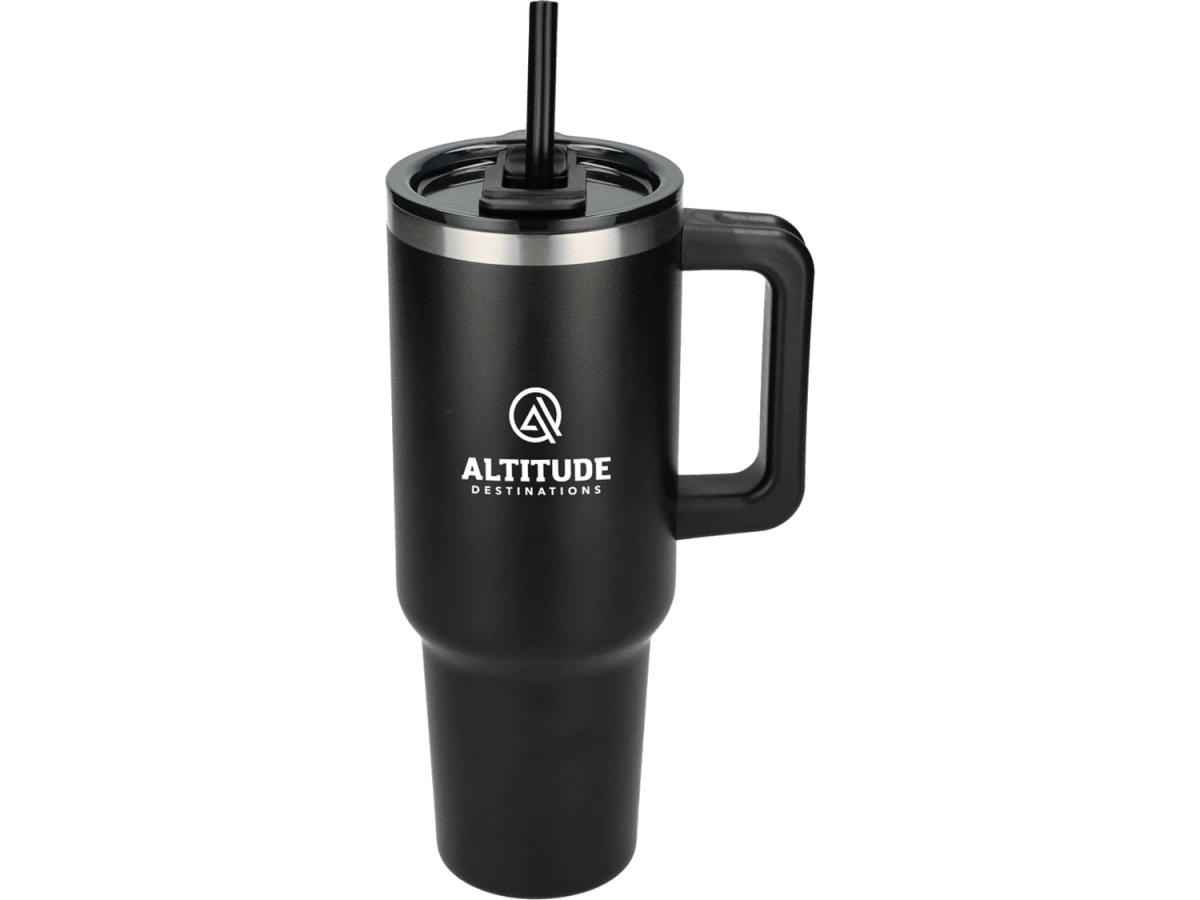 Pinnacle 40 oz Vacuum Insulated Eco-Friendly Travel Tumbler With Straw - Travel Tumblers - SwagWear