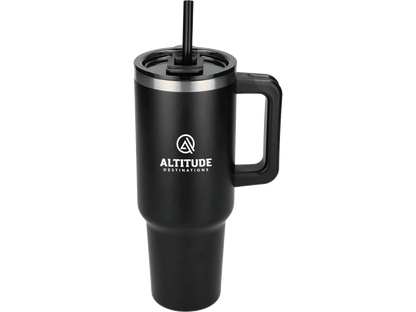 Pinnacle 40 oz Vacuum Insulated Eco-Friendly Travel Tumbler With Straw - Travel Tumblers - SwagWear