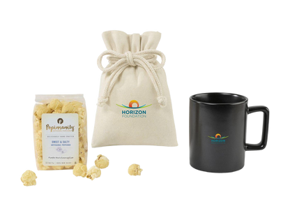 Poppinsanity Artisanal Popcorn Mug Stuffer - Black Matte - Food Gift Sets