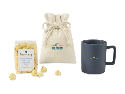 Poppinsanity Artisanal Popcorn Mug Stuffer - Matte Navy - Food Gift Sets