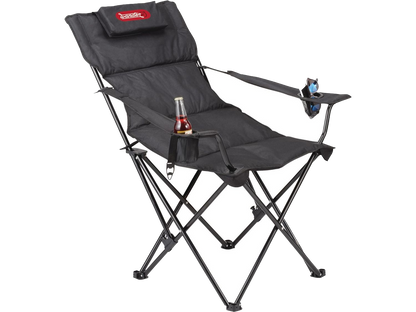 Premium Padded Foldable Outdoor Reclining Camping Chair (400lb Capacity) - Folding Chairs