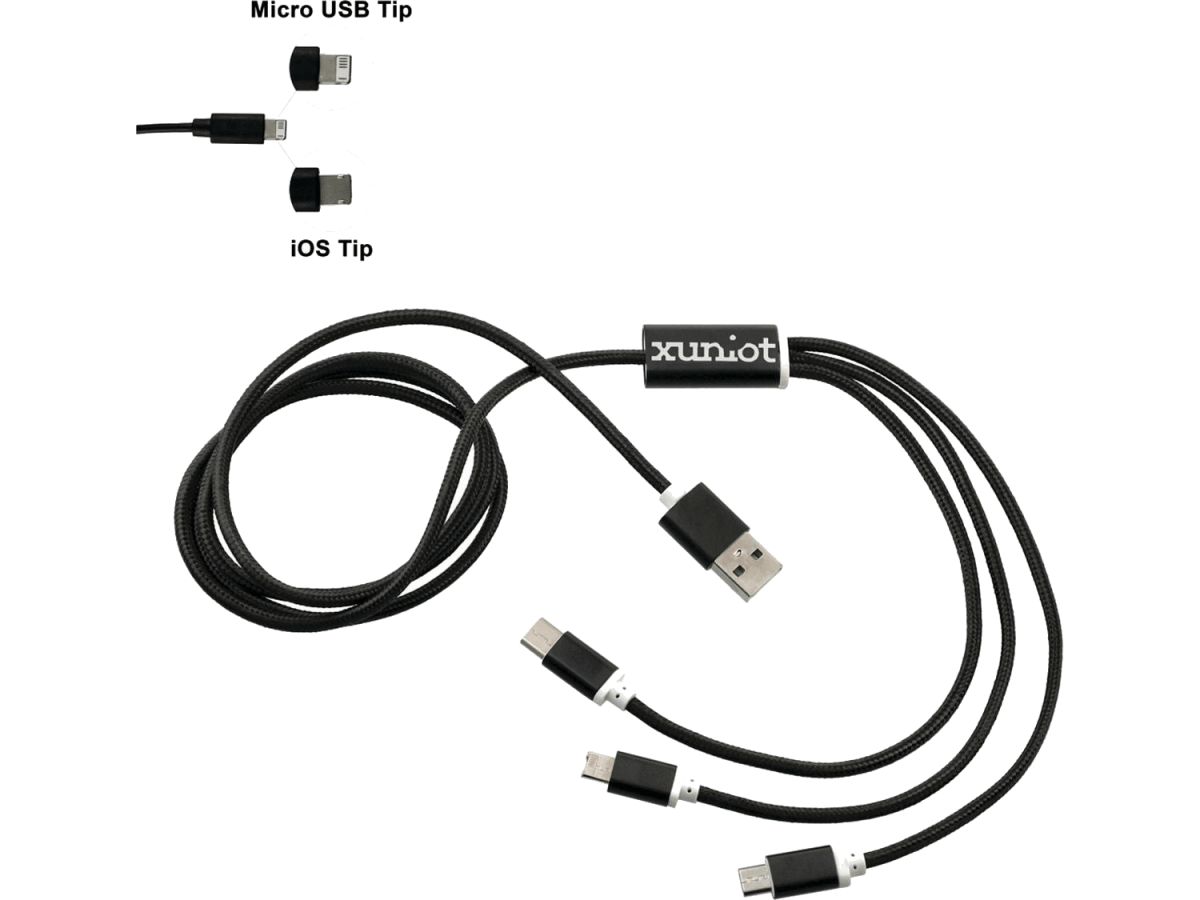 Realm 3-in-1 Long Charging Cable - Charging Cables - SwagWear