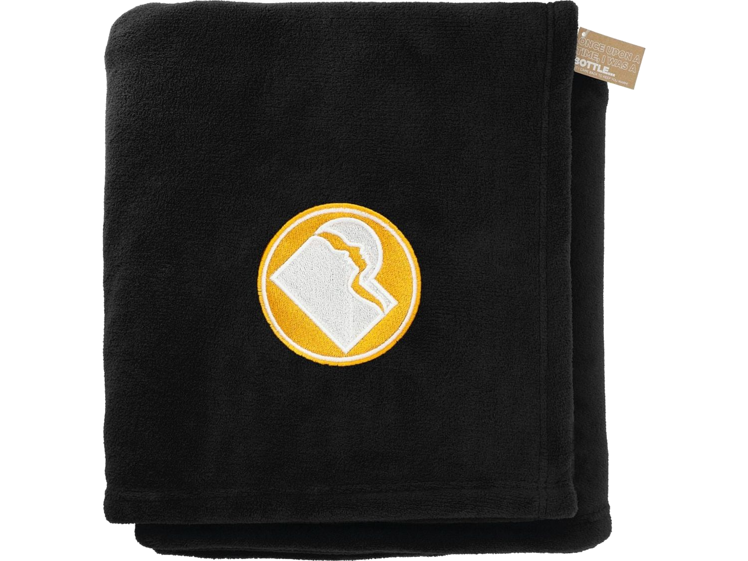 Recycled PET Oversized Coral Fleece Blanket - Black - Blankets