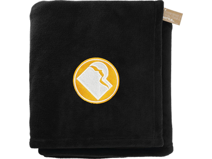 Recycled PET Oversized Coral Fleece Blanket - Black - Blankets