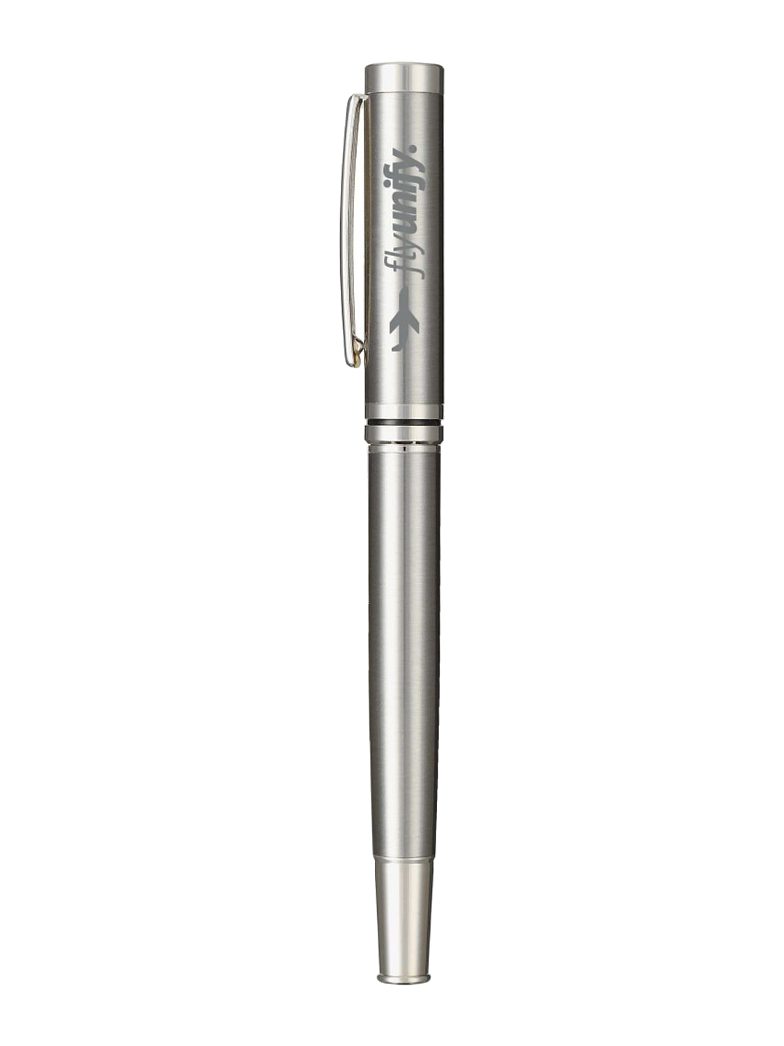 Recycled Stainless Steel Rollerball Pen - Silver - Roller Ball Pens