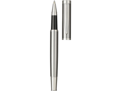 Recycled Stainless Steel Rollerball Pen - Silver - Roller Ball Pens