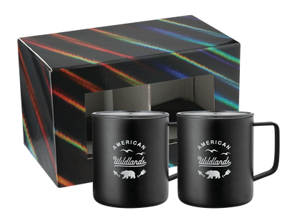 Rover Camp Mug 14oz 2 in 1 Gift Set - Black - Drinkware Sets